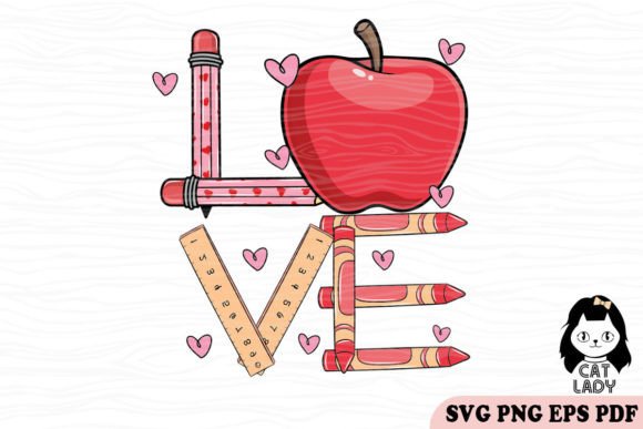 Love Teacher Valentine Graphics for Crafts