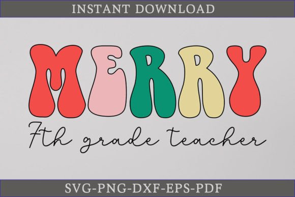 Merry 7th Grade Teacher Retro SVG Review