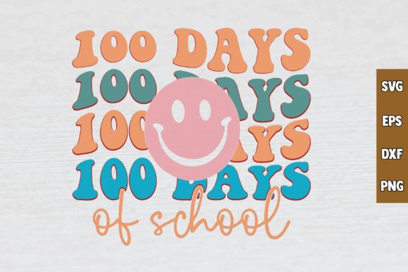 Retro 100 Days School Graphics for Crafts
