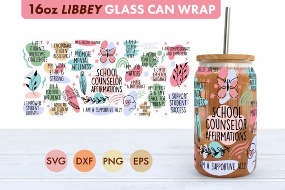 School Counselor SVG 16oz Libbey Glass: Graphics for Crafts