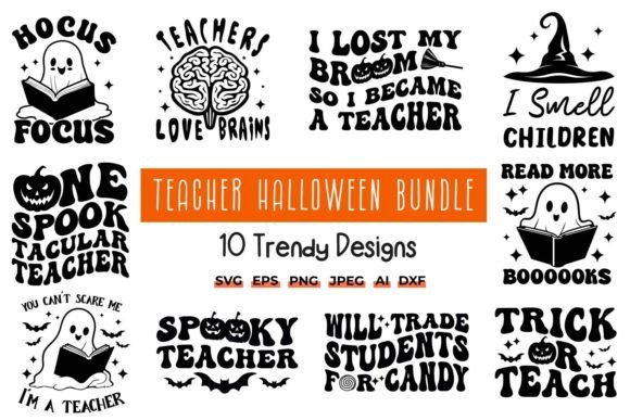 Teacher Halloween SVG Bundle: Graphics for Crafts