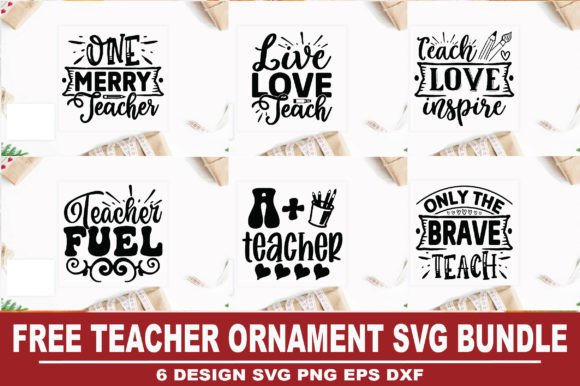 Teacher Ornament SVG Bundle: Crafts & Graphics