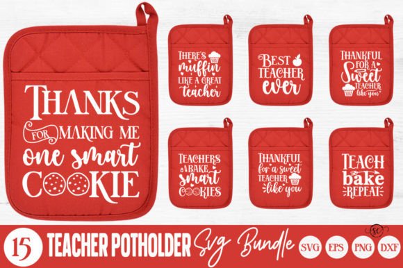 Teacher Potholder SVG Bundle: Graphics for Crafts