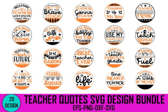 Teacher Quotes SVG Bundle for Graphics & Crafts